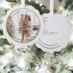 Carte Décorative Cadres d'or photo Noël personnalisé<br><div class="desc">Cadres d'or Photo Noël Carte d'ornement de Noël personnalisée - ajoutez votre propre photo à cette carte d'ornement Extraordinaire de Ricaso - avec un détail de cadre de ligne d'or tendance. Une idée merveilleuse et différente d'une carte de vacances traditionnelle. Le destinataire peut suspendre votre carte de son arbre.</div>