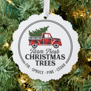 Carte Décorative Camion d'arbres de Noël frais de ferme