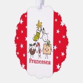 Carte Décorative Caractères de Noël personnalisés (Gauche)