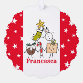 Carte Décorative Caractères de Noël personnalisés (Recto)