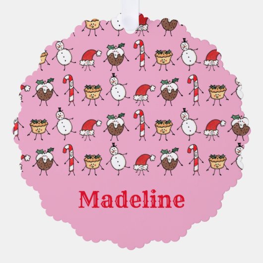 Carte Décorative Caractères de Noël personnalisés (Recto)