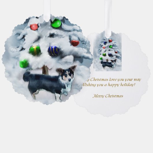 Carte Décorative Cardigan Welsh Corgi Noël (Recto/Verso)