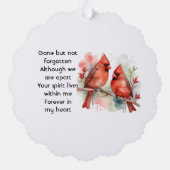 Carte Décorative Cardinal oiseau souvenir commémoratif (Verso)