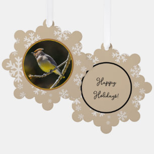 Carte Décorative Cèdre cire Songbird Photo originale Oiseau sauvage