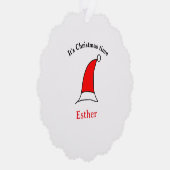 Carte Décorative C'est Noël heure Père Noël rouge casquette nom sim (Droite)