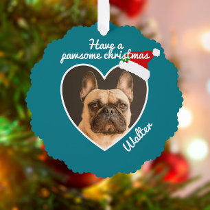 Carte Décorative Chapeau de Père Noël pour photo de l'animal Joyeux