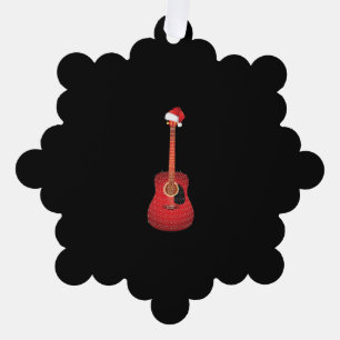 Carte Décorative chapeau santa de la guitare de Noël