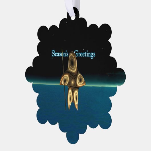 Carte Décorative Chasseur inuit fractal - Bonnes Fêtes (Gauche)