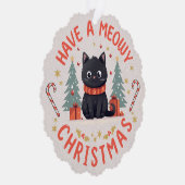 Carte Décorative Chat de Noël mignon Meowect Purrfect noir (Droite)