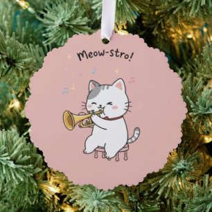 Carte Décorative Chat Trompette Drôle – Jazz Félin Mignon