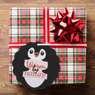 Carte Décorative Chaud par nature : Pingouin adorable avec texte lu