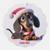 Carte Décorative Chien animé teckel (Recto)
