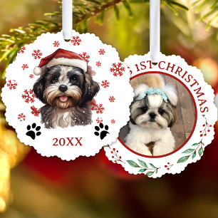 Carte Décorative Chien de Noël Chih Tzu Personnalisé