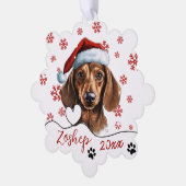 Carte Décorative Chien de Noël Dachshund Personnalisé (Gauche)