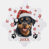 Carte Décorative Chien de Noël Rottweiler Personnalisé (Recto)