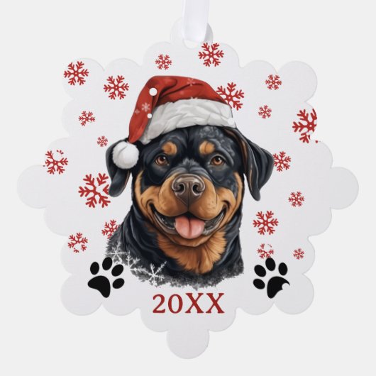 Carte Décorative Chien de Noël Rottweiler Personnalisé (Recto)
