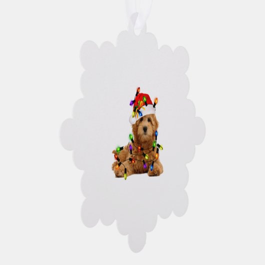 Carte Décorative Chien de Père Noël Goldendoodle (Droite)