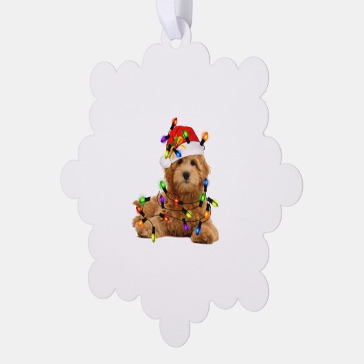 Carte Décorative Chien de Père Noël Goldendoodle (Gauche)