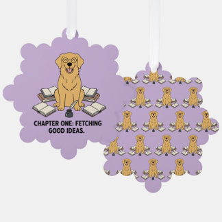 Carte Décorative Chien de race Golden Retriever accent Noël littéra