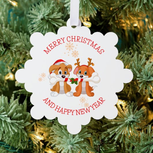 Carte Décorative Chiens Père Noël et rennes (Insitu (Arbre))
