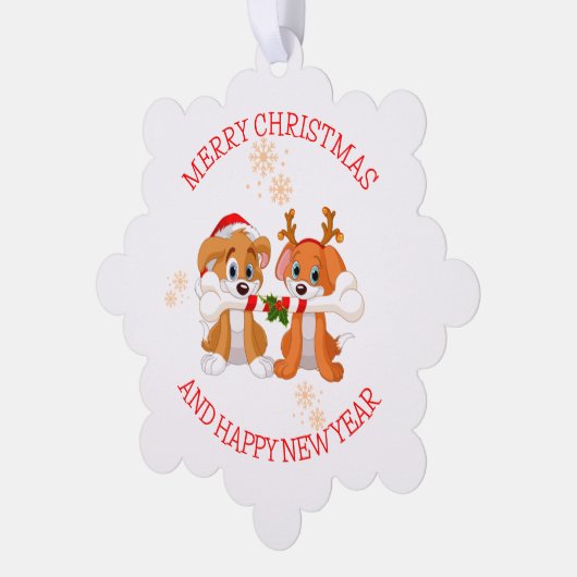 Carte Décorative Chiens Père Noël et rennes (Gauche)