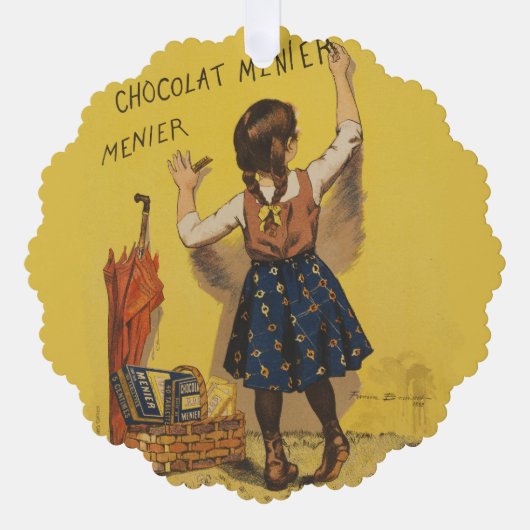 Carte Décorative Chocolat Menier Petite fille Mur écriture (Recto)