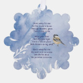 Carte Décorative Christian Memorial Chickadee Bird Winter Snow Tree (Recto)