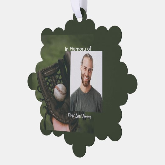 Carte Décorative Christian Memorial Keepsake Baseball Game Player (Gauche)