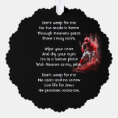 Carte Décorative Christian Memorial Keepsake Baseball Softball  (Verso)