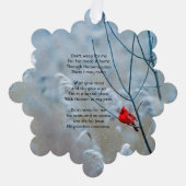 Carte Décorative Christian Memorial Keepsaké Cardinal Red Bird (Recto)