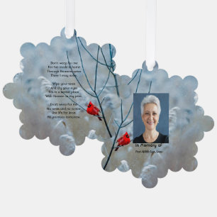 Carte Décorative Christian Memorial Keepsaké Cardinal Red Bird