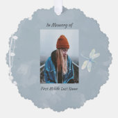 Carte Décorative Christian Memorial Keepsaké Dragonfly White Flower (Recto)