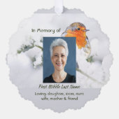 Carte Décorative Christian Memorial Keepsake English Robin Bird (Recto)