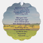 Carte Décorative Christian Memorial Keepsake Farm Crop Prairie (Verso)