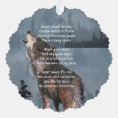 Carte Décorative Christian Memorial Keepsake Howling Wolf Art (Verso)