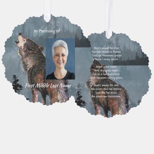Carte Décorative Christian Memorial Keepsake Howling Wolf Art (Recto/Verso)