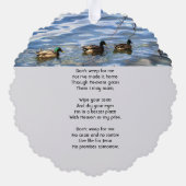 Carte Décorative Christian Memorial Keepsake Lake Ducks Birds (Verso)