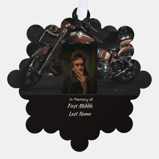 Carte Décorative Christian Memorial Keepsake Motorcycle Biker (Recto)