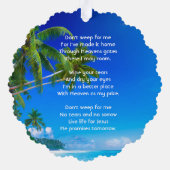 Carte Décorative Christian Memorial Keepsake Tropical Beach Exotic (Verso)