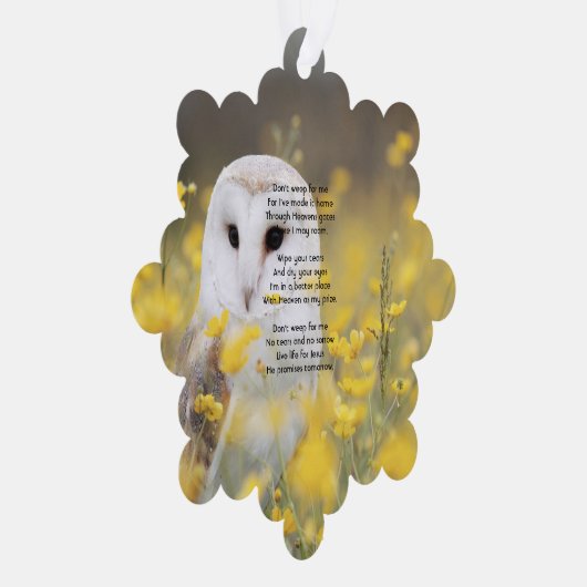 Carte Décorative Christian Memorial Photo Barn Owl Bird (Droite)