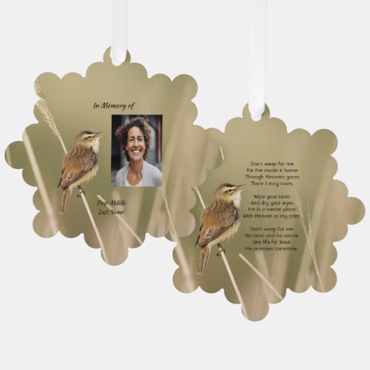 Carte Décorative Christian Memorial Photo Bird Garden Nature (Recto/Verso)