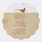 Carte Décorative Christian Memorial Photo Invite Pheasant Bird Art (Verso)