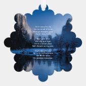 Carte Décorative Christian Memorial Photo Mountain Lake Winter Snow (Verso)