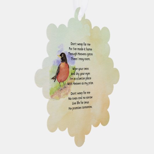 Carte Décorative Christian Memorial Photo Robin Garden Bird (Droite)