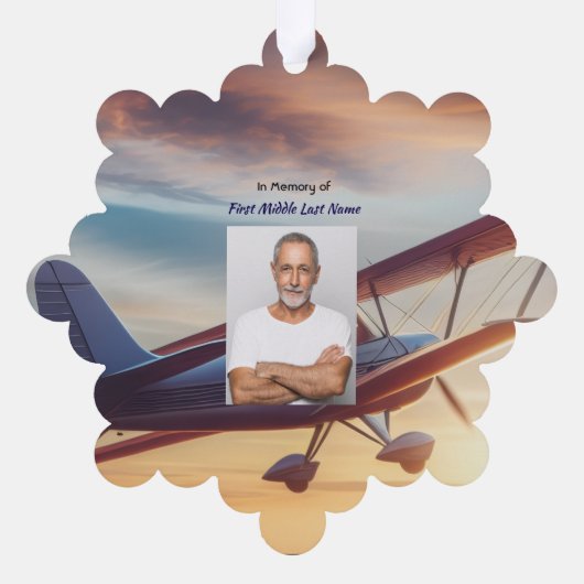 Carte Décorative Christian Memorial Pilot Airplane Flying Sunset (Verso)