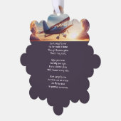 Carte Décorative Christian Memorial Pilot Airplane Flying Sunset (Gauche)