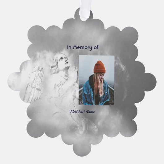 Carte Décorative Christian Poem Memorial Keepsake Angel Sky Clouds  (Recto)