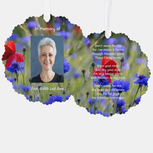 Carte Décorative Christian Poppy Cornflower Meadow Memorial  (Recto/Verso)