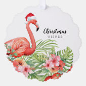 Carte Décorative Christmas Flamingo Floral Greenery Wishes (Recto)