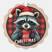 Carte Décorative Christmas Raccoon Cocoa Cheer (Recto)